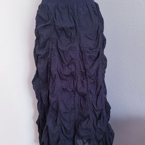 Black Ruched Maxi Skirt